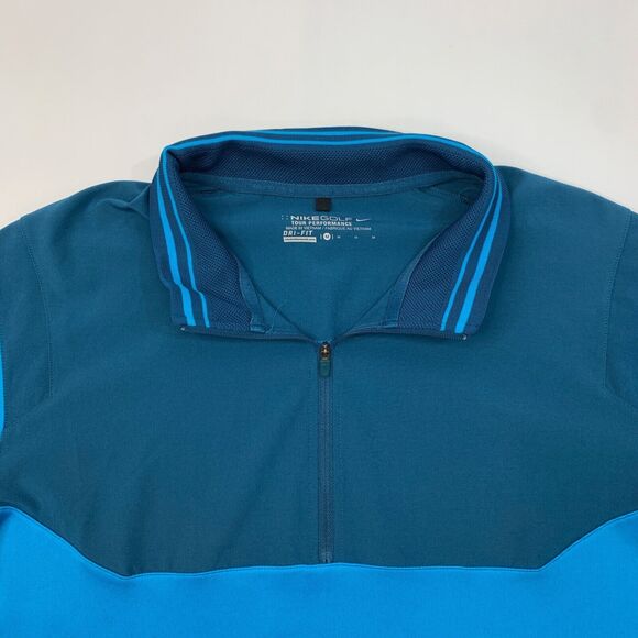 Nike Golf Pullover Men Medium Lagoon Half Zip DriFit Tour Performance Sweatshirt - Picture 5 of 15